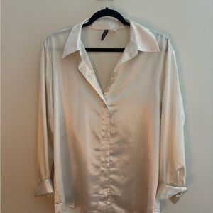 Ivory/Cream Satin Blouse